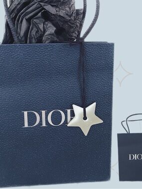Dior Navy Blue Gift Bag with Silver Star Tag